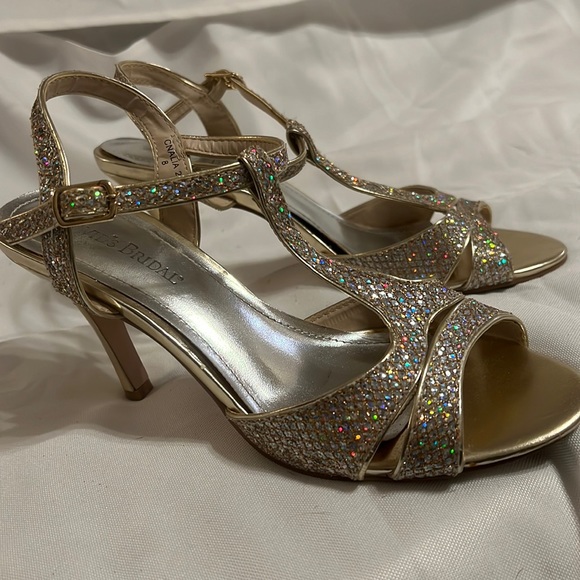 David's Bridal Shoes - David’s bridal golden heels